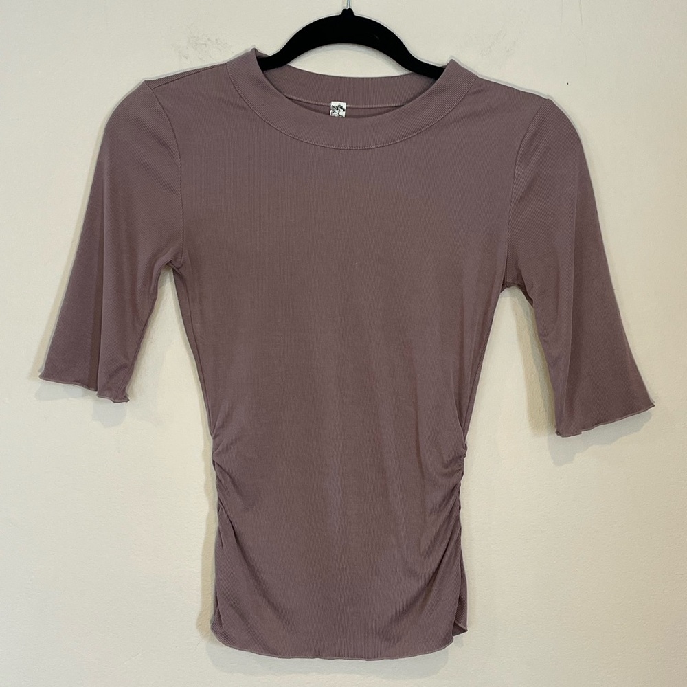 Free People Dusty Purple Short Sleeve Tee XS